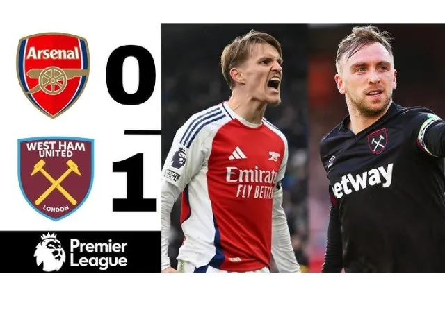 Arsenal đánh mất cơ hội khi thua cay đắng West Ham tại Emirates